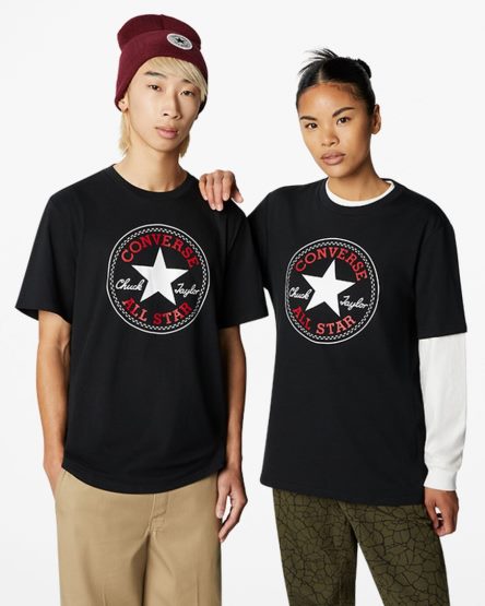 Pánské T-Shirts Converse Go-To All Star Patch Standard Fit Černé | CZ WHNY51